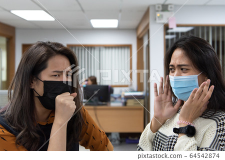 Women wearing mask protection epidemic flu covid19 Women wearing mask protection epidemic flu covid19 64542874