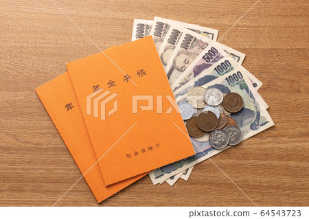 Pension book money image Pension book money image 64543723