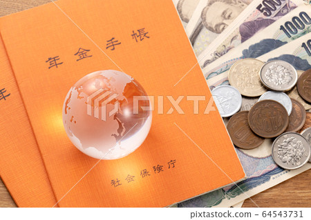 Pension book money image Pension book money image 64543731