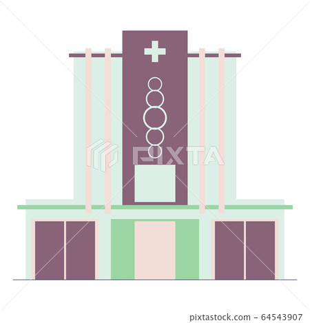 Flat icon hospital building architecture art deco Flat icon hospital building architecture art deco 64543907