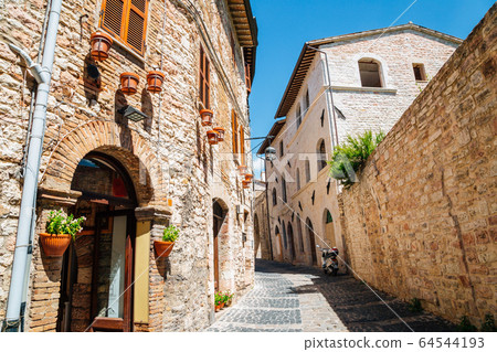 European old street in Assisi, Italy 64544193