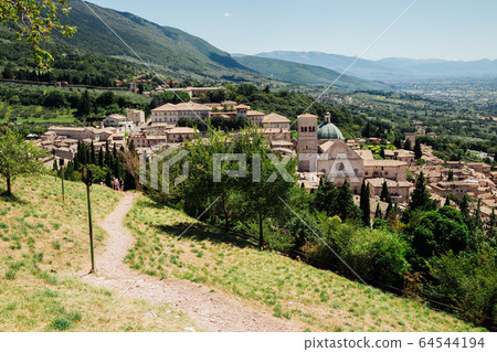 View of historic town Assisi in Umbria, Italy 64544194