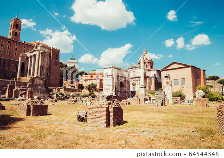 Ancient Roman Forums in Rome, Italy 64544348