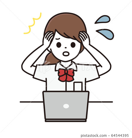 Student female computer panic illustration - Stock Illustration [64544395]  - PIXTA
