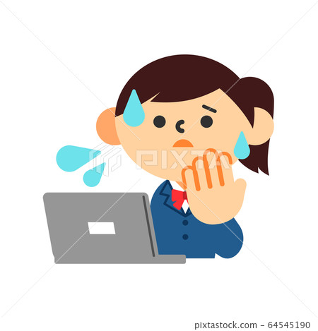 學生女生製服電腦上網焦慮 學生女生製服電腦上網焦慮 64545190