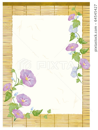 牽牛花：Sudare夏天盛夏裝飾框和紙日式裝飾框水彩 64545427