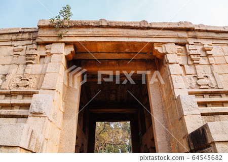 Underground Siva Temple, Ancient ruins in Hampi, India 64545682