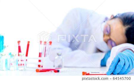 Scientist with Corona virus vaccines lab test Scientist with Corona virus vaccines lab test 64545700