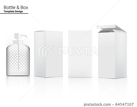 Glossy Transparent Pump Bottle Mock up Realistic 64547107