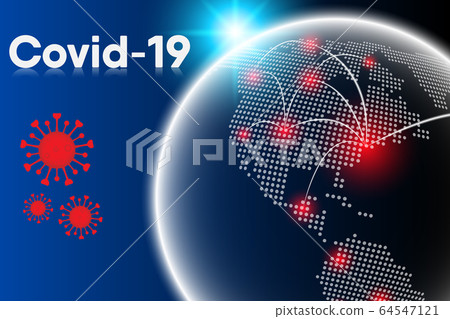 Coronavirus Disease Global Infection and Pandemic Sickness, Covid-19 Coronavirus World Spread for Medical Banner Background 64547121