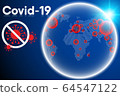 Coronavirus Disease Global Infection and Pandemic Sickness, Covid-19 Coronavirus World Spread for Medical Banner Background 64547122