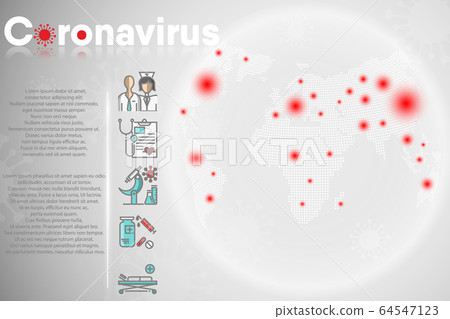 Coronavirus Disease and Medical Health Information Template for Hospital or Healthcare, Covid-19 Corona Virus Global Pandemic. Coronavirus Disease and Medical Health Information Template for Hospital or Healthcare, Covid-19 Corona Virus Global Pandemic. 64547123