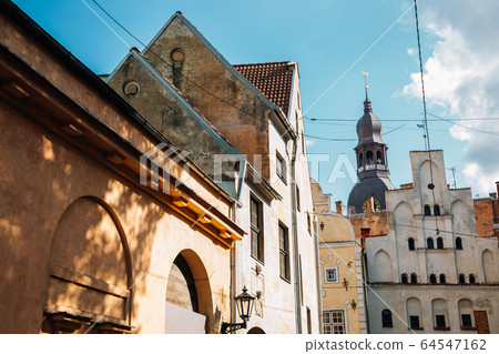 Old town Three Brothers building in Riga, Latvia 64547162
