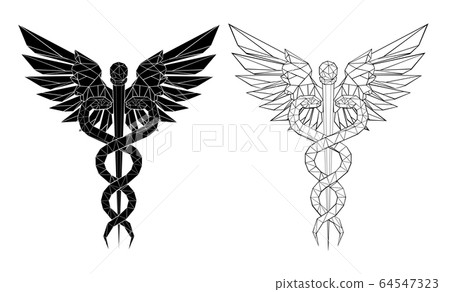 Two polygonal Caduceus Symbols 64547323