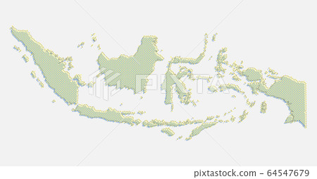 Creative vector Indonesia country map made of dots 64547679