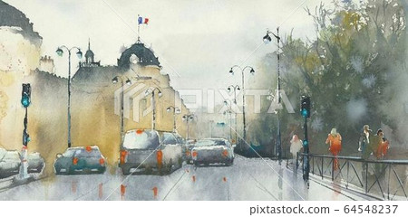 Paris cityscape 64548237