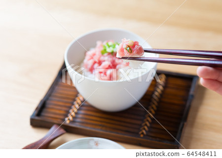 Negitoro on a bowl 64548411