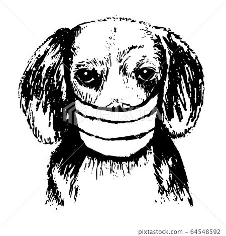 illustration of Beagle dog with mask 64548592