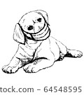 illustration of Labrador Retriever dog with mask 64548595