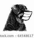 illustration of Rottweiler dog with mask 64548617