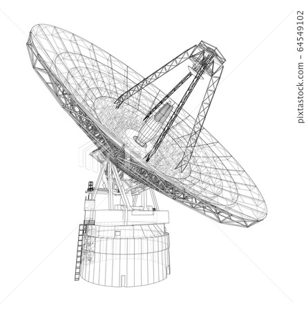 Radio Telescope concept outline. Vector Radio Telescope concept outline. Vector 64549102