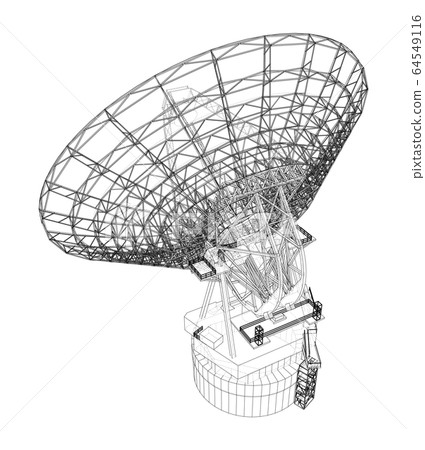 Radio Telescope concept outline. Vector Radio Telescope concept outline. Vector 64549116