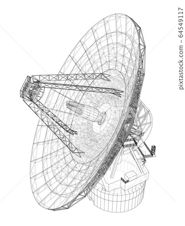 Radio Telescope concept outline. Vector Radio Telescope concept outline. Vector 64549117