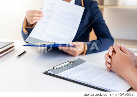 Interview the job and hiring, women candidate at Interview the job and hiring, women candidate at 64549598