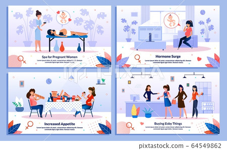 Pregnant Woman Relaxation, Health Vector Banners Pregnant Woman Relaxation, Health Vector Banners 64549862