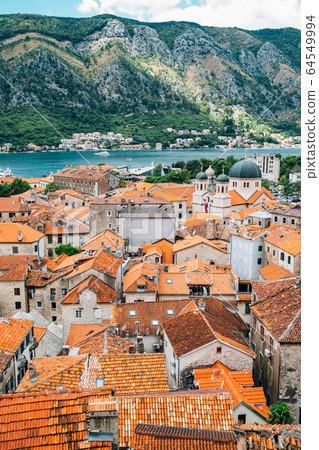 Bay of Kotor old town view in Montenegro 64549994