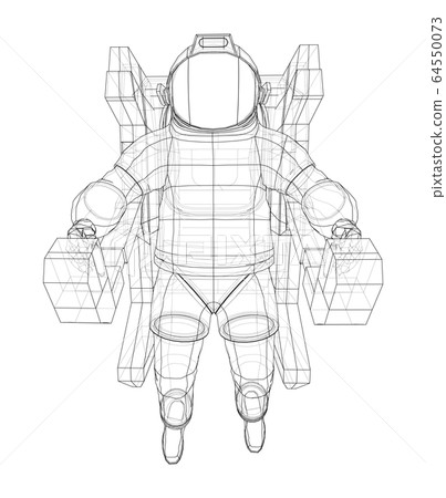 Astronaut concept. Vector rendering of 3d 64550073