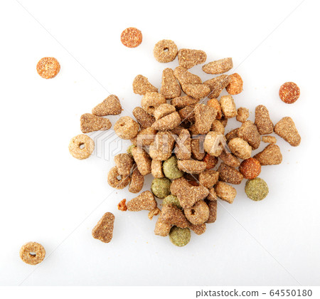 Food for dogs and cats isolated on white 64550180
