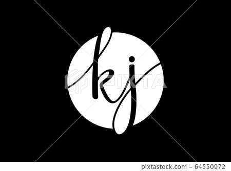 Calligraphy Studio Style KJ Letter Logo Design