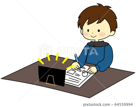 Kids studying online 64550994