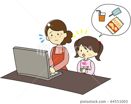 遠程辦公的父母和打擾孩子 64551003