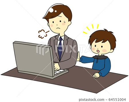 遠程辦公的父母和打擾孩子 64551004