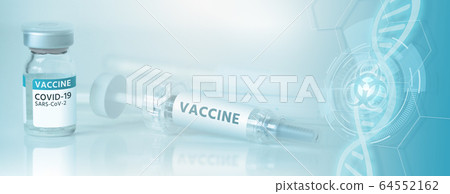 Syringe and medicine bottle with the inscription "Vaccine". Coronavirus vaccination Syringe and medicine bottle with the inscription "Vaccine". Coronavirus vaccination 64552162