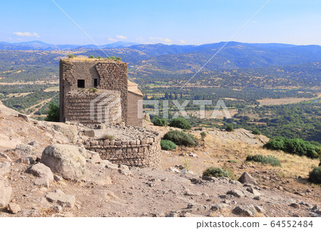 Ruins of ancient fortress tower, Assos, Canakkale, 64552484