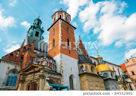 Wawel Cathedral at Wawel castle in Krakow, Poland 64552991