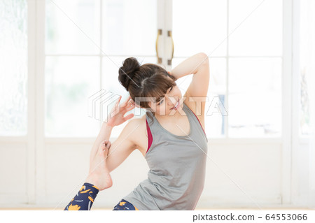 Female yoga fitness home 64553066