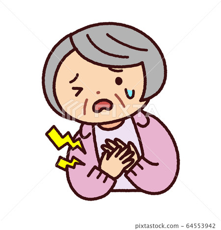 Granny hurts chest and heart - Stock Illustration [64553942] - PIXTA