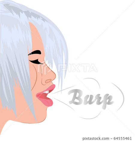 A burp from mouth of a beautiful girl 64555461