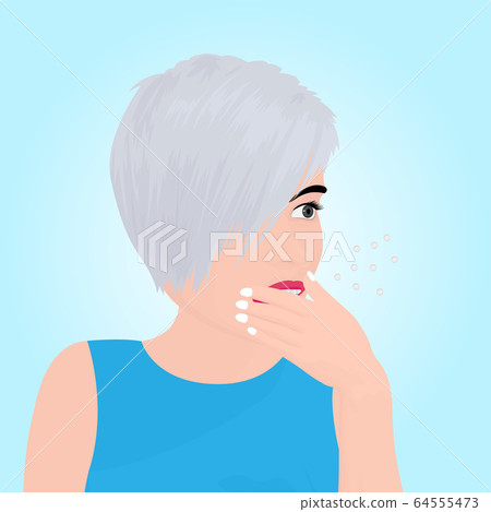 A burp from mouth of a beautiful girl 64555473