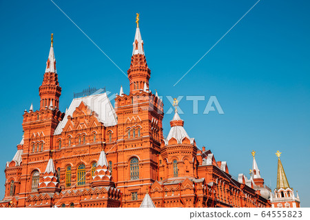 State Historical Museum on red square in Moscow, Russia 64555823