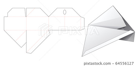 Triangular box die cut template 64556127