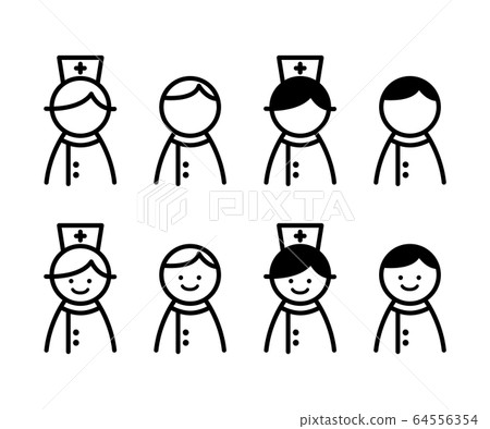 護士/護士圖標/插圖/套裝 64556354