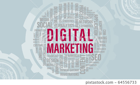 Digital Marketing Word Cloud, Vector creative Digital Marketing Word Cloud, Vector creative 64556733