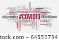 COVID19 world hashtag background concept. COVID 19 64556734