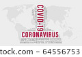 COVID 19 and Coronavirus word cloud with red 64556753