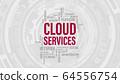 Cloud computing services concept. Abstract Word 64556754